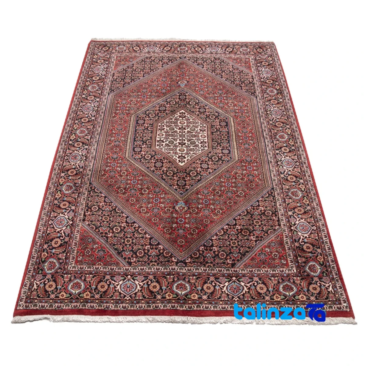 Cypress Handwoven Rug Red 202x120x1 cm binding and edges (Corner detail)