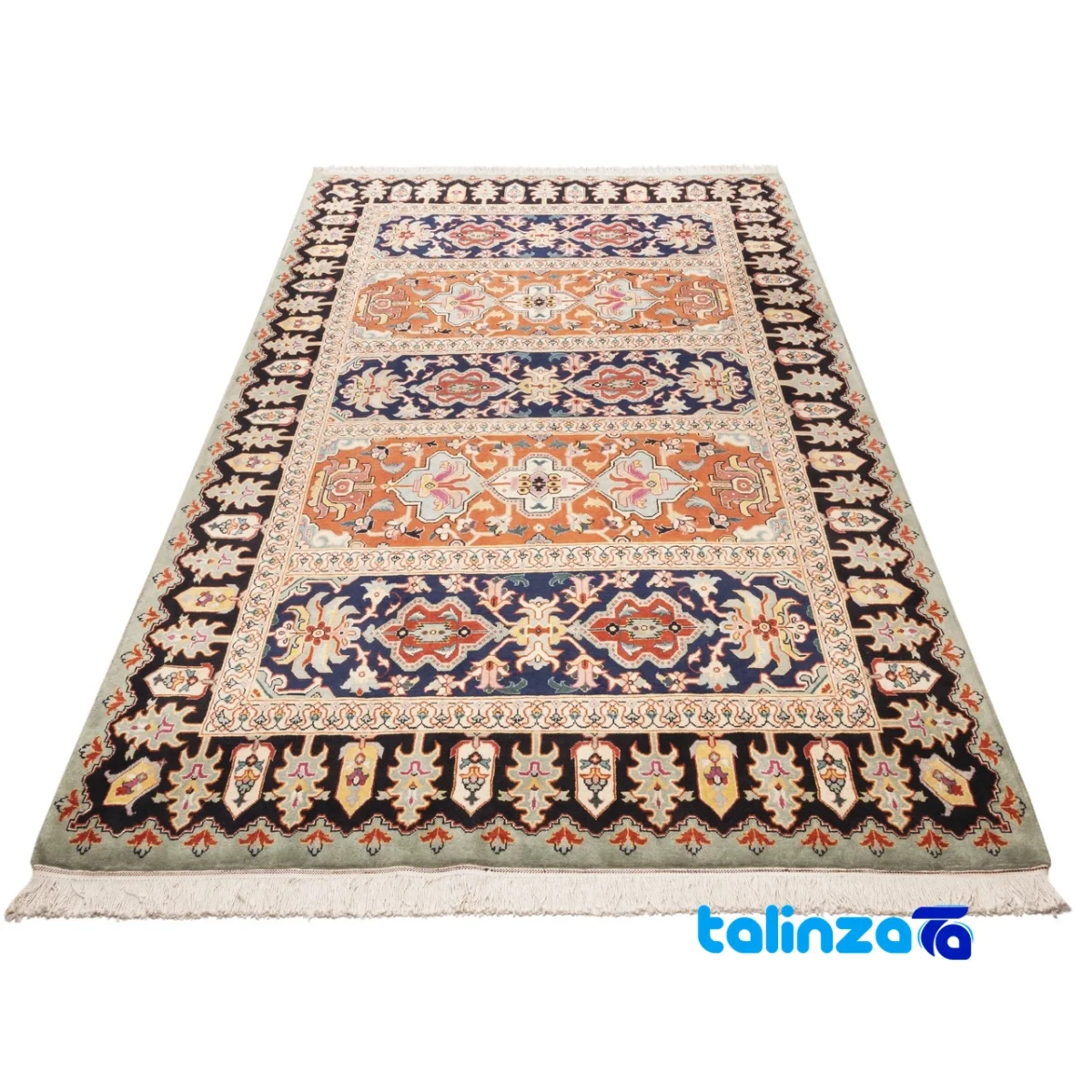 Si Persia Handwoven Rug Colorful Design - Edge view showing border and finishing