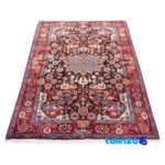 C Persia Handwoven Rug Elegant Navy Design Hand wash border and finishing (Edge view)