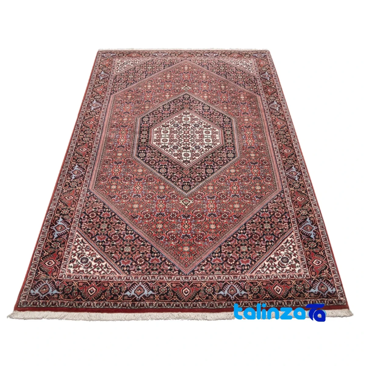 Cypress Persian Handwoven Rug Red binding and edges (Corner detail)