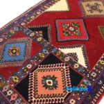 Edge view of Handwoven Carpet Runner Colorful Design border and finishing
