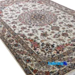 Nain Handwoven Carpet Rectangular Cream Design 10 kilograms border and finishing (Edge view)