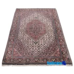 Cypressia Handwoven Rug Traditional Design Cream binding and edges (Corner detail)