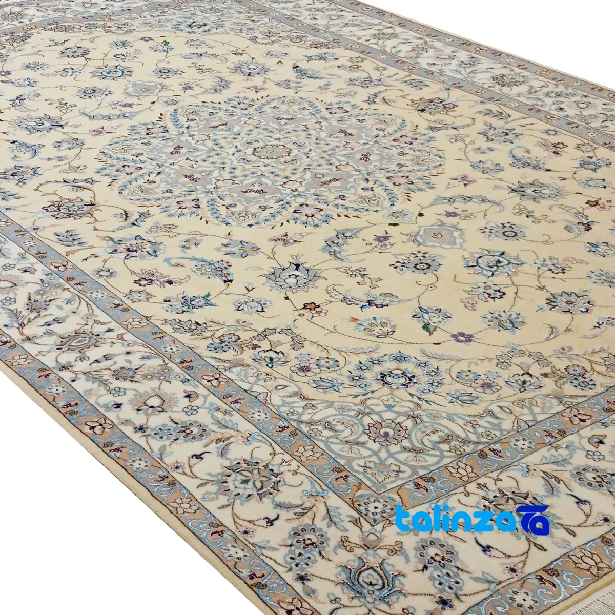 Nain Handwoven Rug Latchak Design Almond Background border and finishing (Edge view)