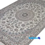 Nain Handwoven Carpet Latchak Design Cream - Edge view showing border and finishing