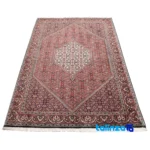 Cypressia Handwoven Rug Red - Edge view showing border and finishing