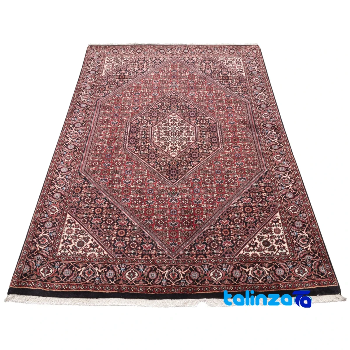 C Persia Handwoven Carpet Luxurious Design - Edge view showing border and finishing