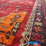 Kordi Handwoven Carpet Red - Edge view showing border and finishing