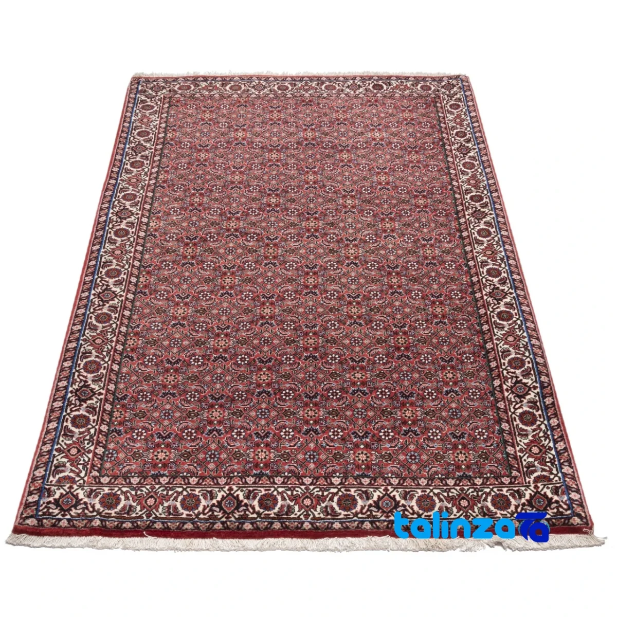 Cypress Handwoven Carpet Rectangular Luxurious Red - Corner detail showing binding and edges