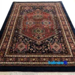 Corner detail of Qashqai Handwoven Carpet Traditional Design binding and edges