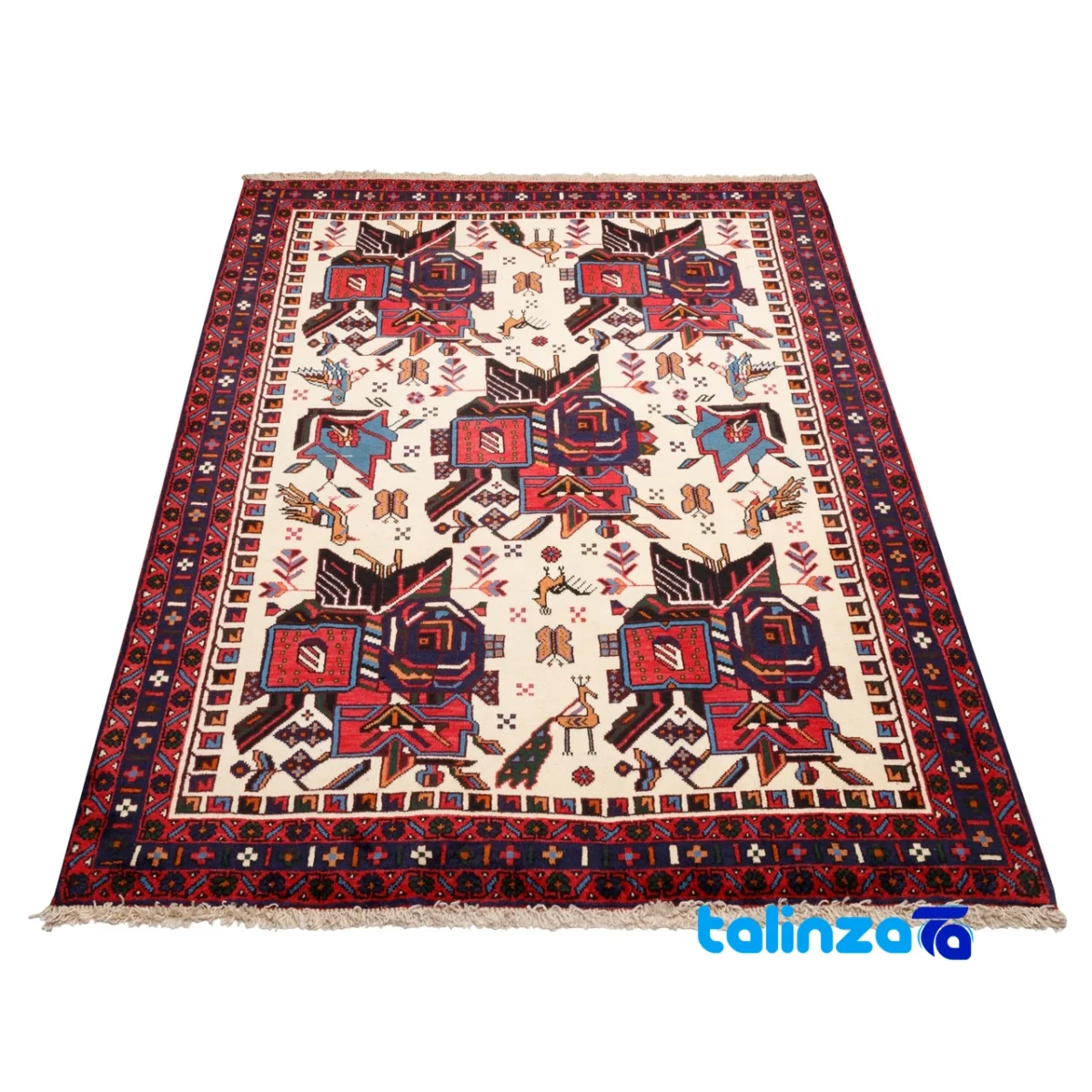 Cypress Persian Handwoven Rug Stunning Design - Edge view showing border and finishing