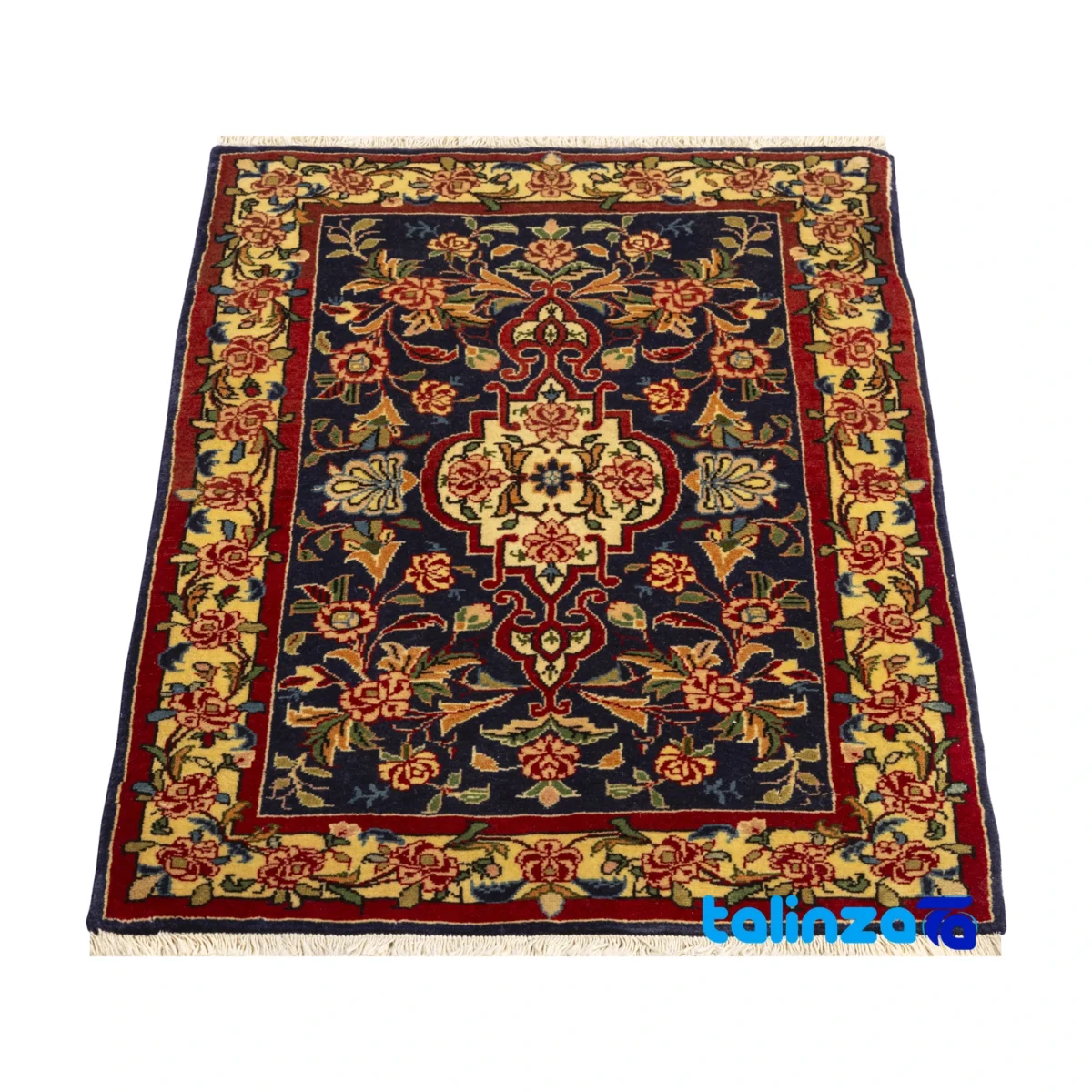 Bijar Handwoven Rug Unique Design - Edge view showing border and finishing