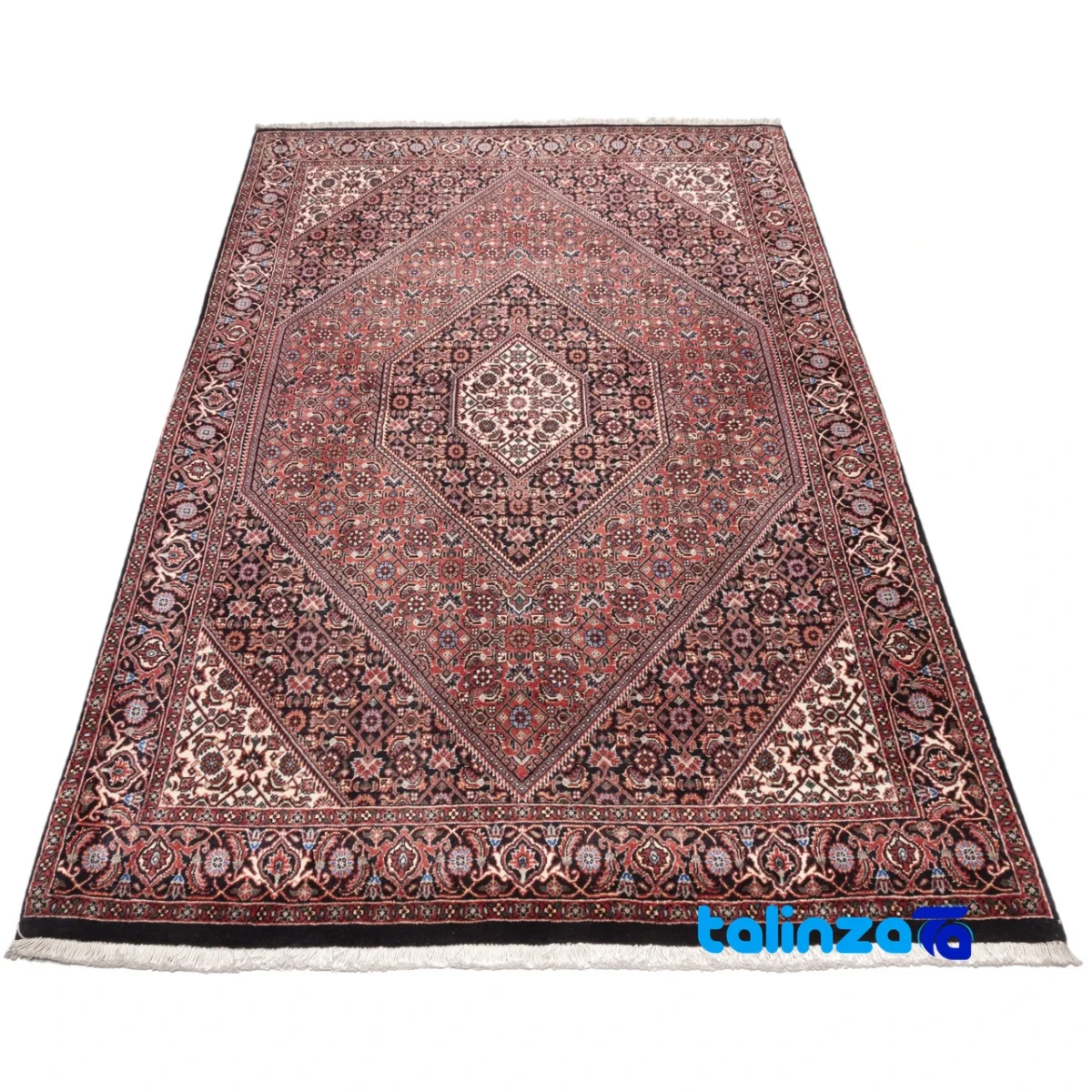 C Persia Handwoven Carpet Red binding and edges (Corner detail)