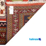 Corner detail of Cypress Persian Handwoven Rug Model 179841 Copper binding and edges