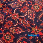 Handwoven Persian Rug Boojerd Design Natural Dyes - Edge view showing border and finishing