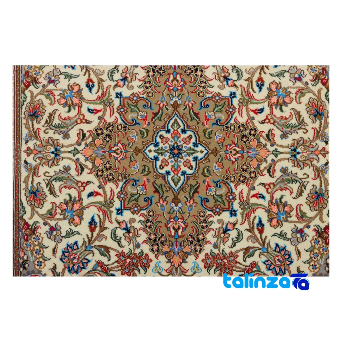 MS Handwoven Rug Latchak Toranj Cream border and finishing (Edge view)