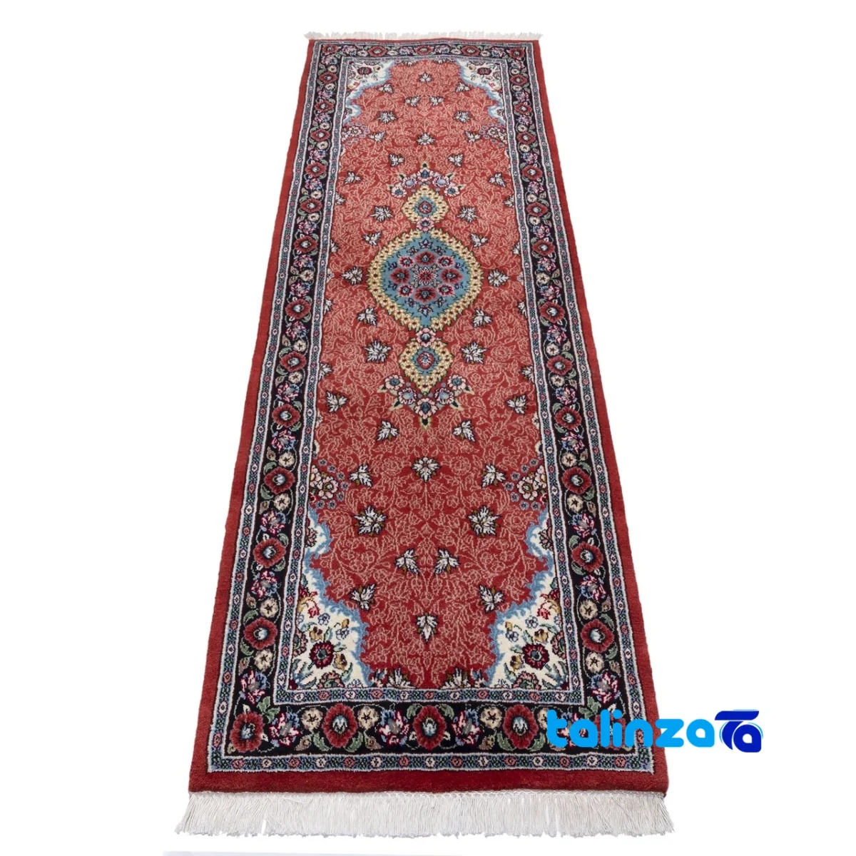 Si Persia Handwoven Runner Vibrant Red - Detail view showing finish and material