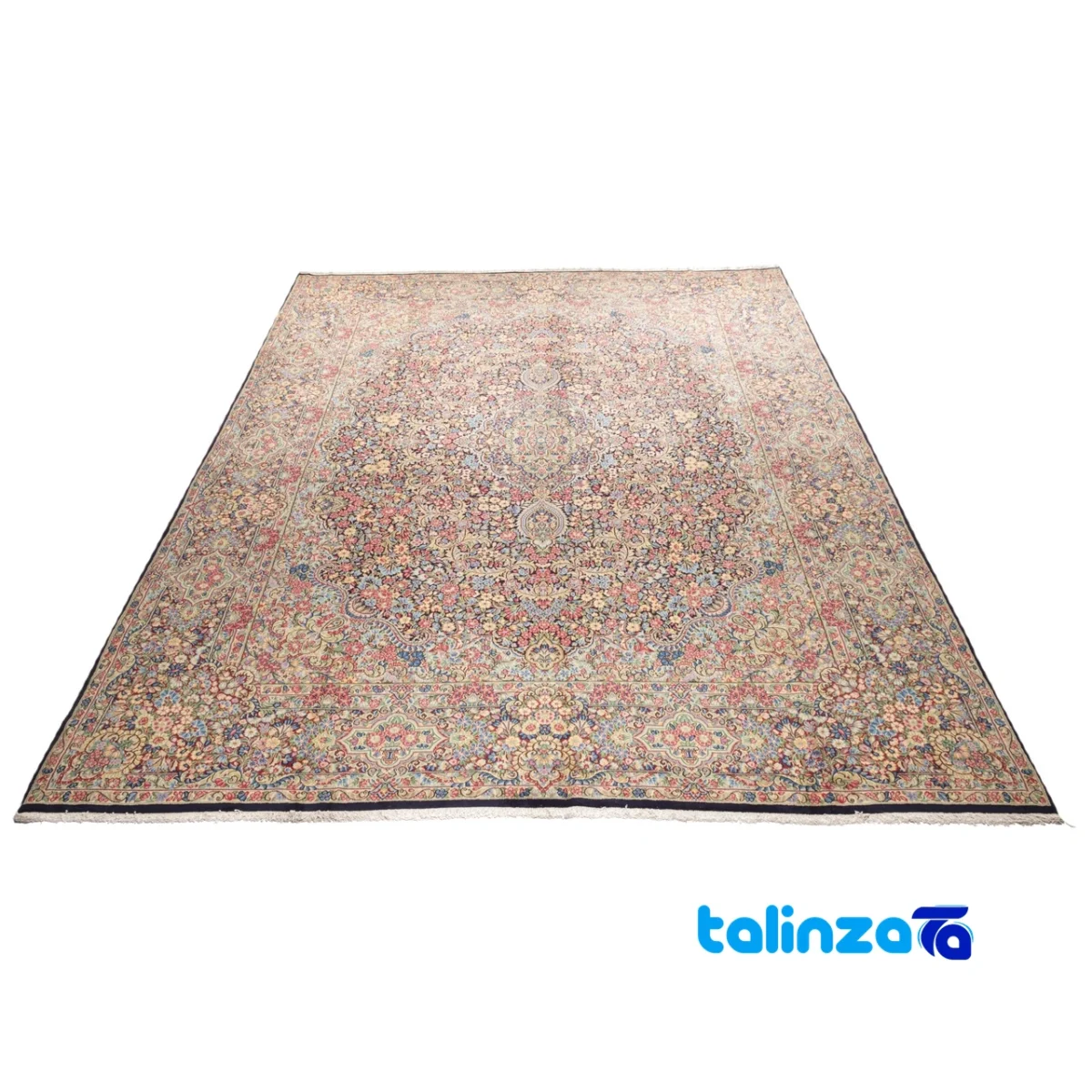 Corner detail of C Persia Handwoven Rug 11m2 Elegant Design 385x290x1 cm binding and edges