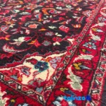 Handwoven Persian Runner Rug Red border and finishing (Edge view)