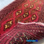Nkpa Handwoven Rug Baloch Design Red border and finishing (Edge view)