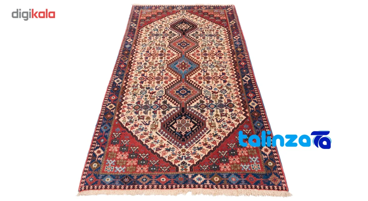 Cypress Persian Handwoven Rug - Elegant Cream Design - Edge view showing border and finishing