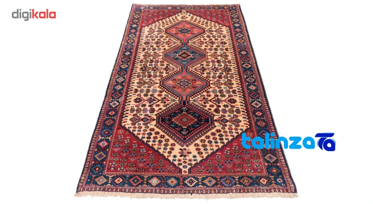 C Persia Handwoven Carpet - Elegant Cream Design - Corner detail showing binding and edges