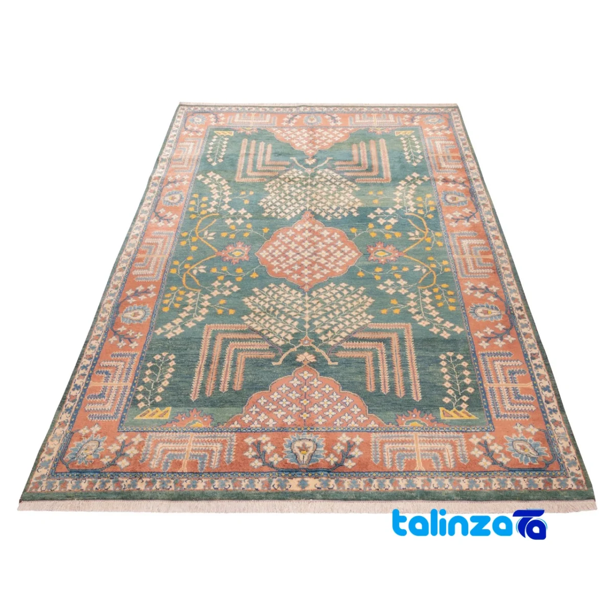 C Persia Handwoven Rug Elegant Design 296 x 194 - Corner detail showing binding and edges