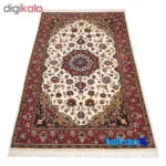 Persia Handwoven Carpet Rectangular Cream Design - Corner detail showing binding and edges