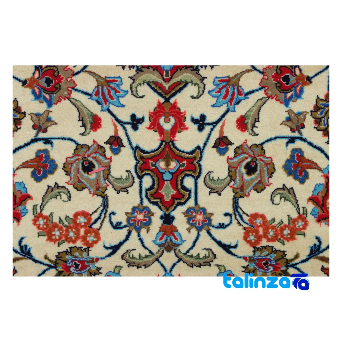 Handwoven Carpet Runner Cream Turanji Design border and finishing (Edge view)