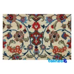 Handwoven Carpet Runner Cream Turanji Design border and finishing (Edge view)