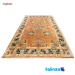 Edge view of Handwoven Carpet Red Floral Design border and finishing