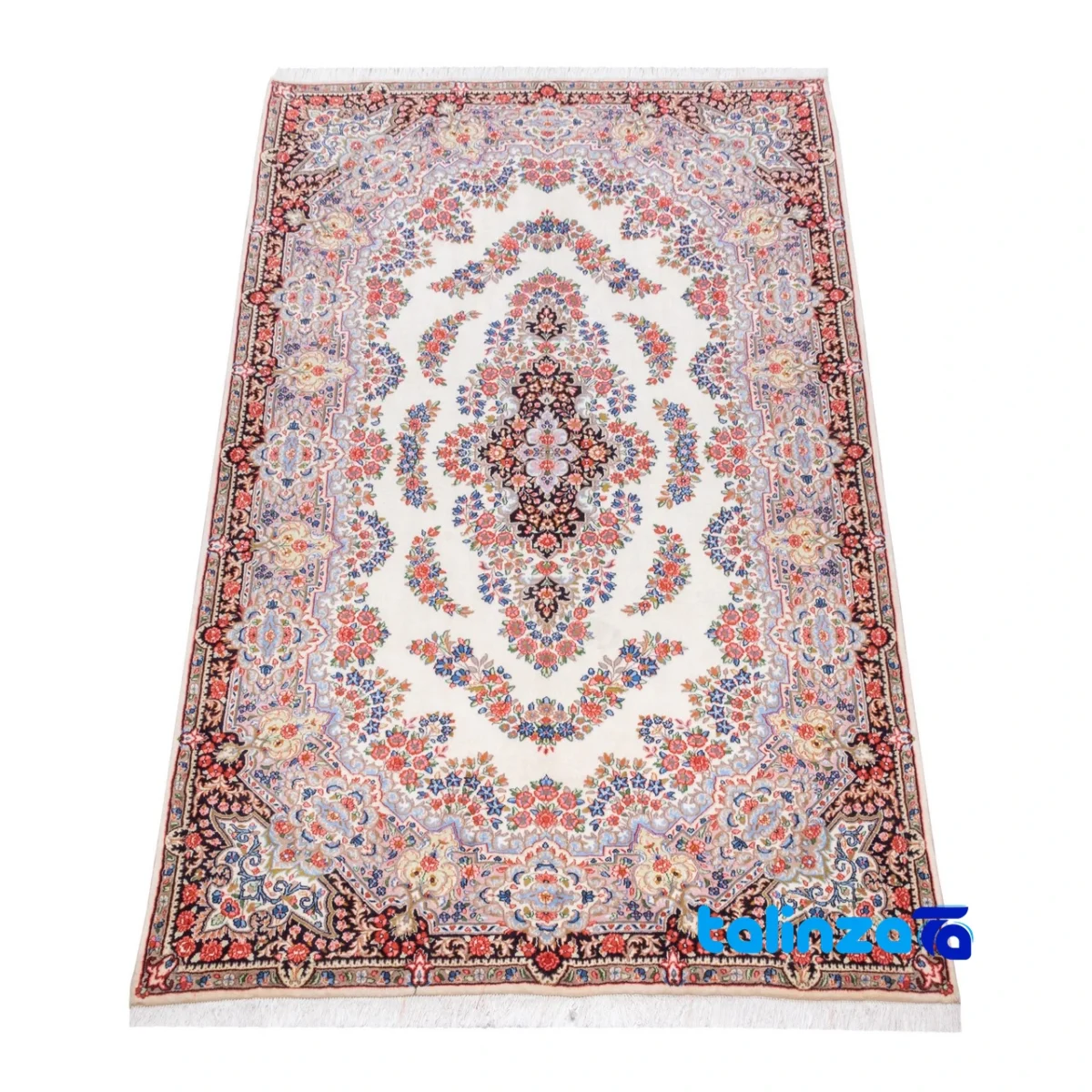 C Persia Handwoven Rug Elegant Design - Edge view showing border and finishing