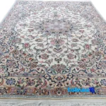 Nain Handwoven Carpet Latchak Design Cream - Edge view showing border and finishing