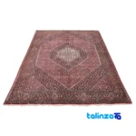 Edge view of Si Persia Handwoven Carpet Rich Red Design 243x168x2 cm border and finishing