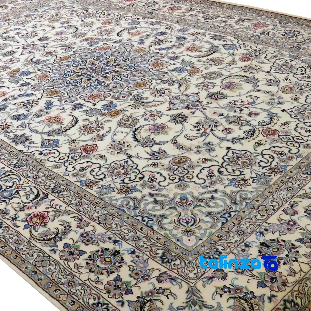 Nain Handwoven Area Rug Elegant Design border and finishing (Edge view)