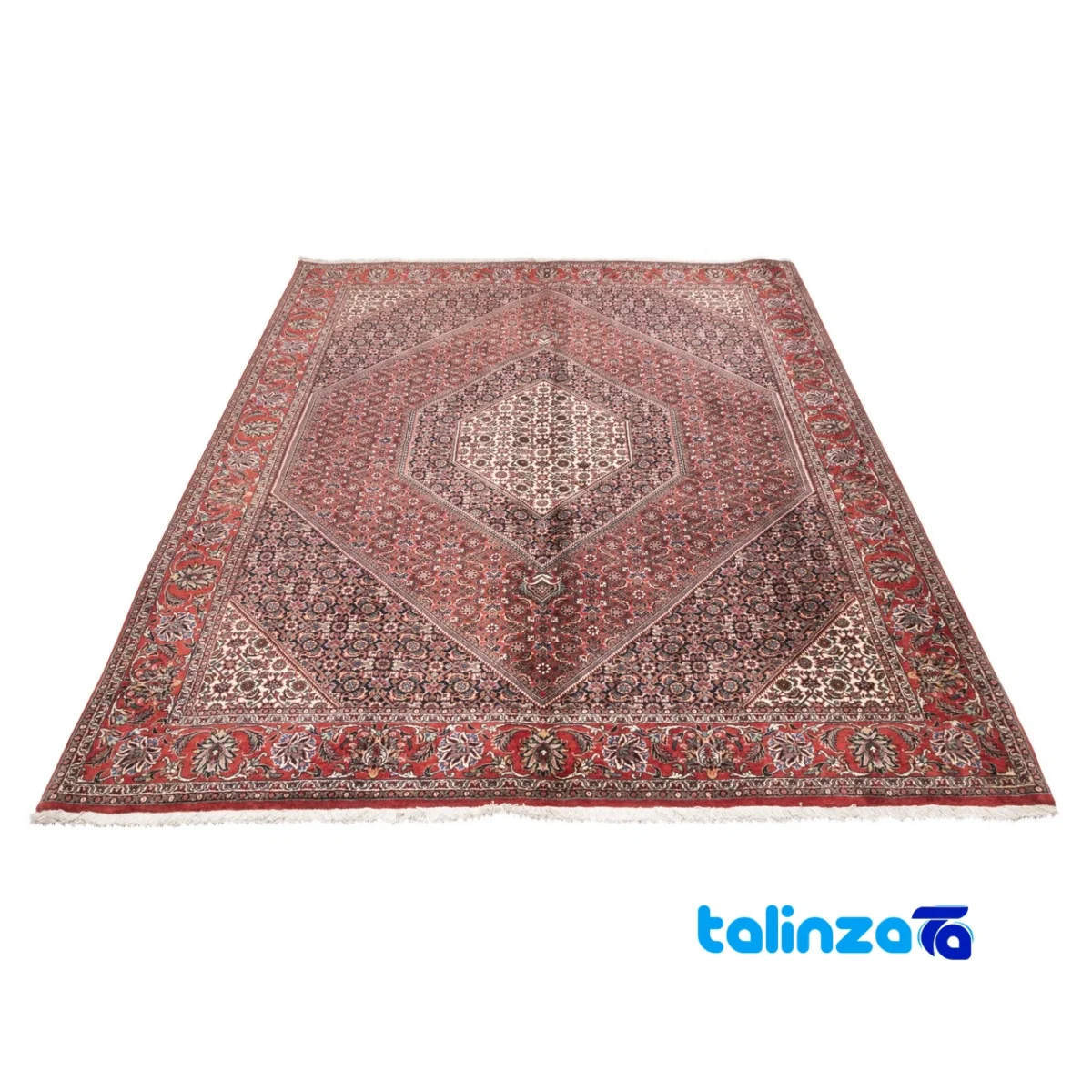 Si Persia Handwoven Rug Red - Corner detail showing binding and edges