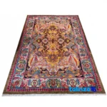 Edge view of Handwoven Carpet Modern Design Colorful border and finishing