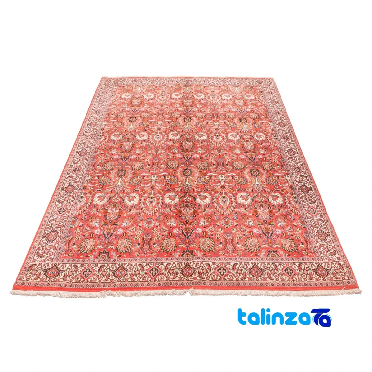 Si Persia Handwoven Carpet Elegant Red Design binding and edges (Corner detail)