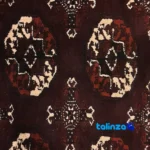Corner detail of Turkmen Handwoven Carpet NKP.TO.32 Unique Design binding and edges