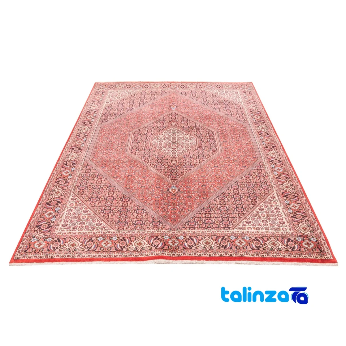 Cypress Handwoven Area Rug Luxurious Red - Corner detail showing binding and edges