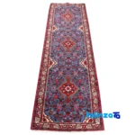 Si Persia Handwoven Runner Rug Elegant Blue border and finishing (Edge view)