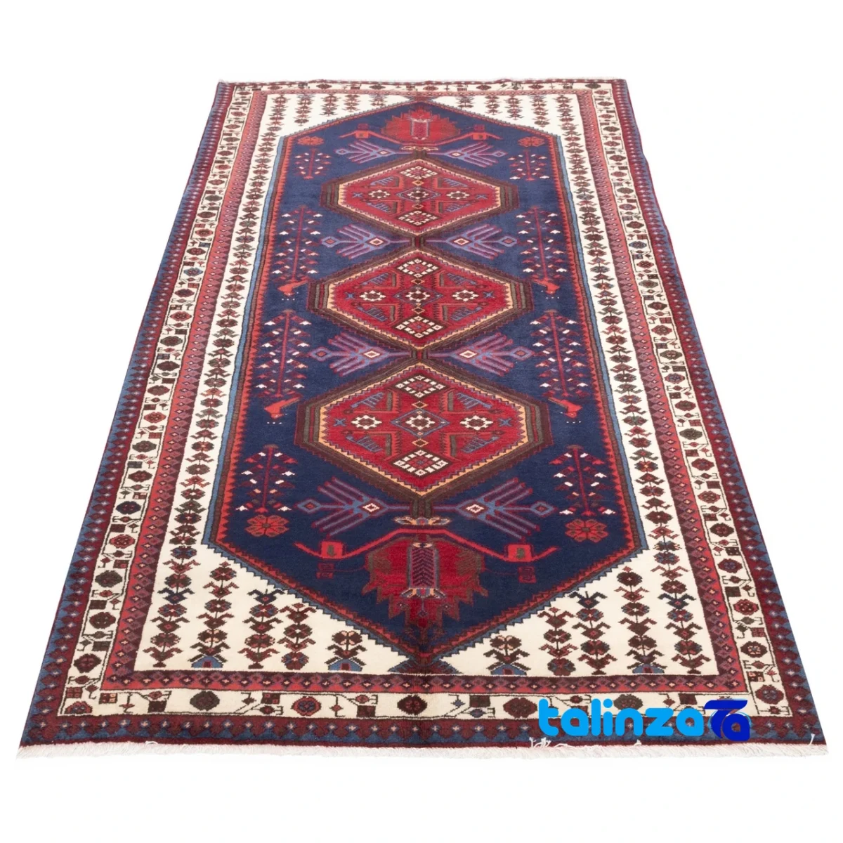 C Persia Handwoven Rug Elegant Design binding and edges (Corner detail)