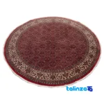 Si Persia Handwoven Carpet Circular Design Red 204x204 cm border and finishing (Edge view)