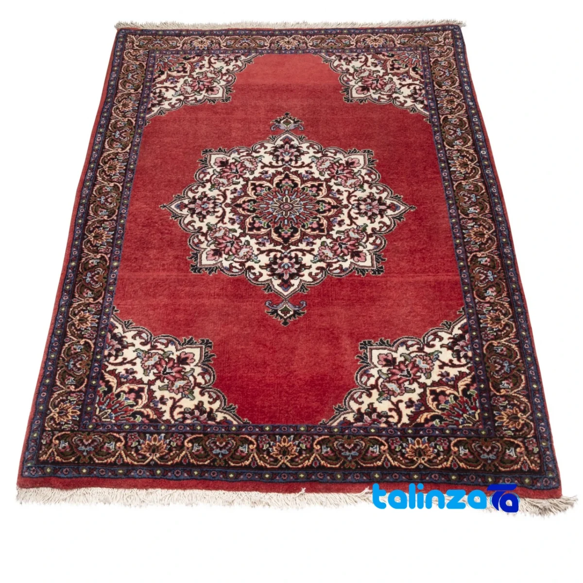 Cypress Persian Handwoven Rug Red border and finishing (Edge view)