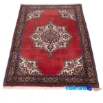 Cypress Persian Handwoven Rug Red border and finishing (Edge view)