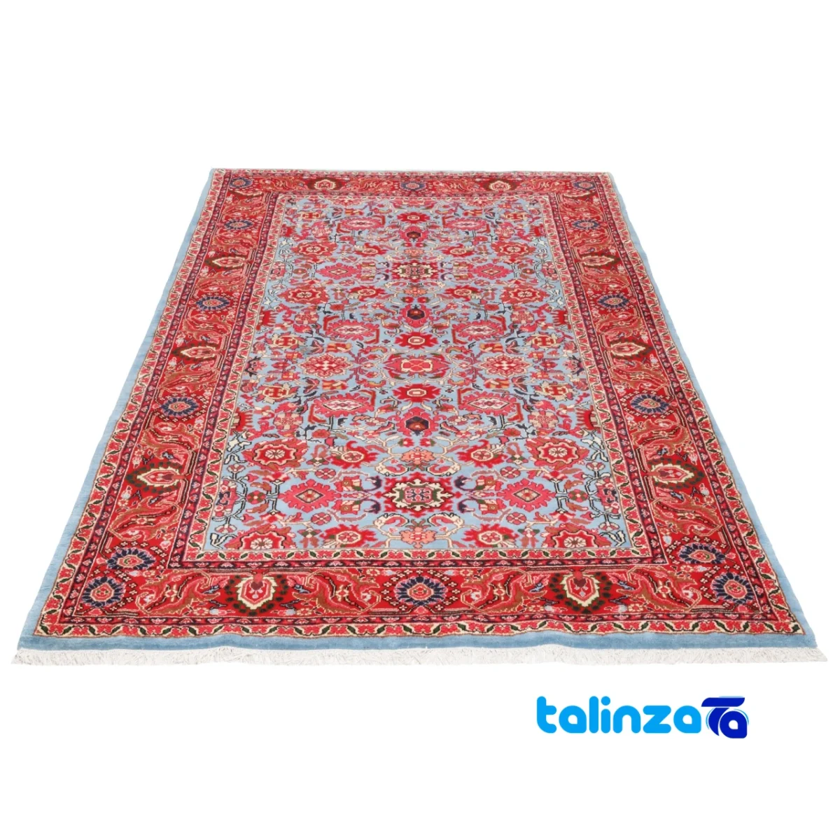C Persia Handwoven Rug Model 179944 Blue Background binding and edges (Corner detail)