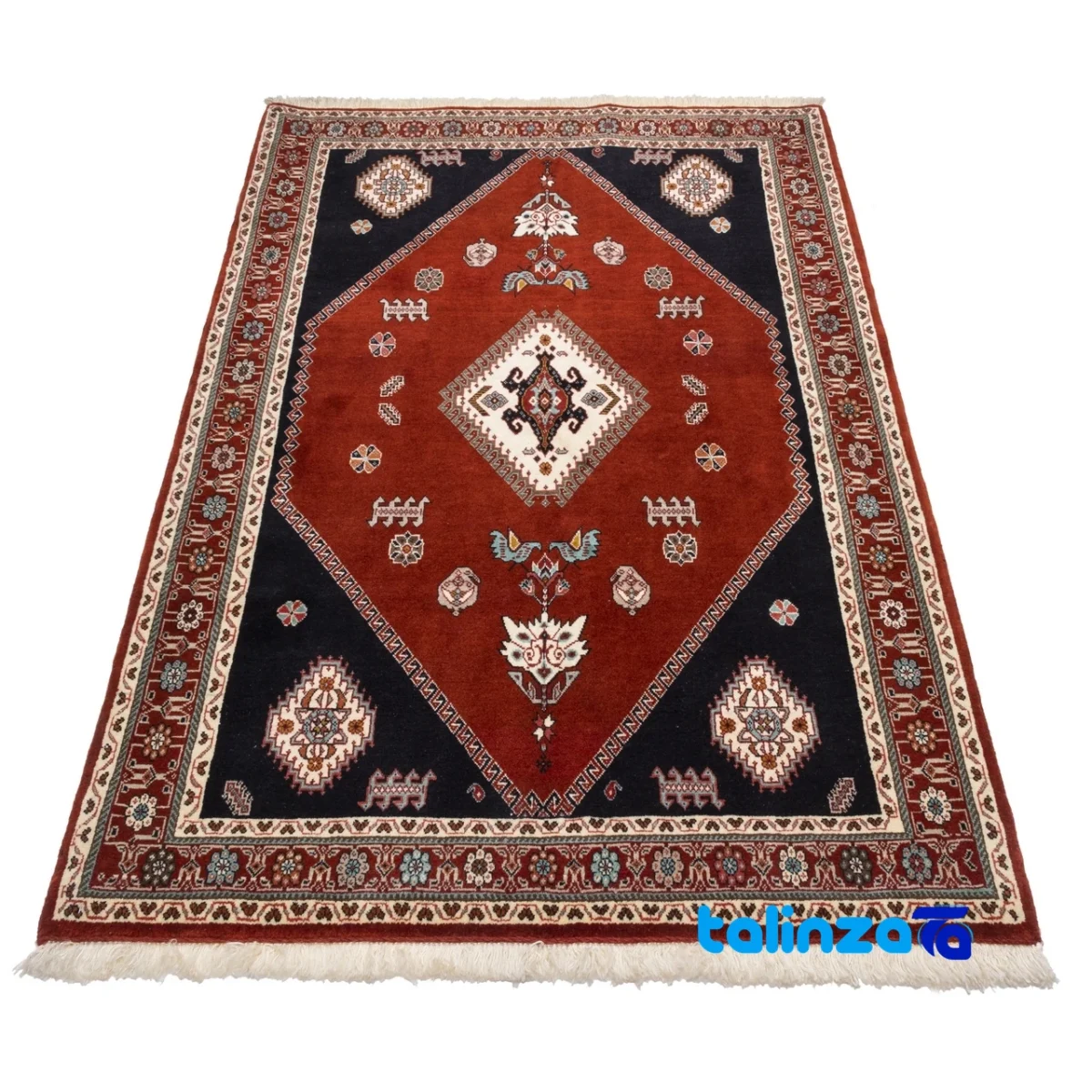 Persia Handwoven Rug Luxurious Red Design border and finishing (Edge view)