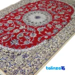 Nain Handwoven Area Rug Traditional Design binding and edges (Corner detail)