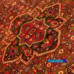 Handwoven Hamadan Area Rug Traditional Design binding and edges (Corner detail)