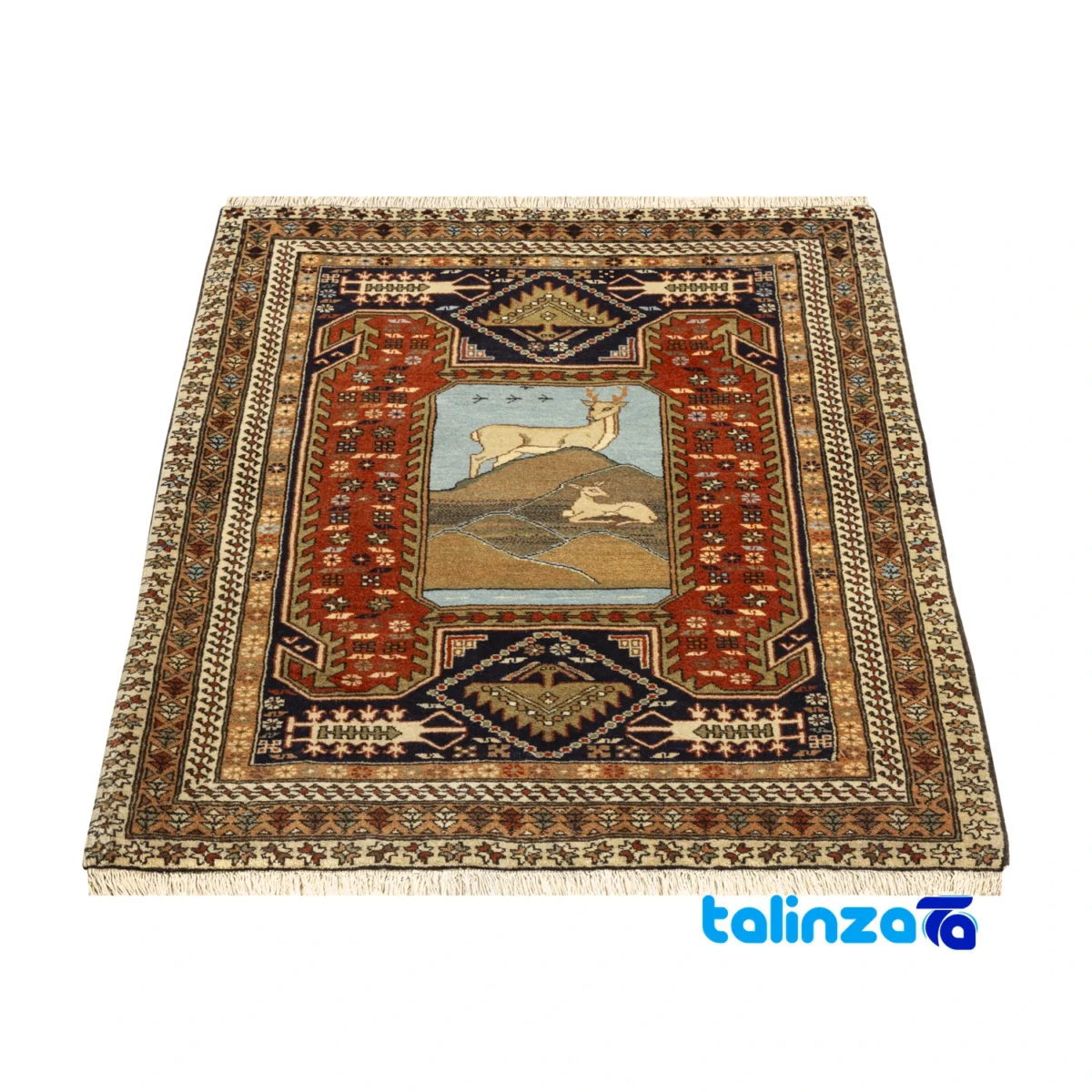 Persian Handwoven Rug Set - Traditional Design border and finishing (Edge view)